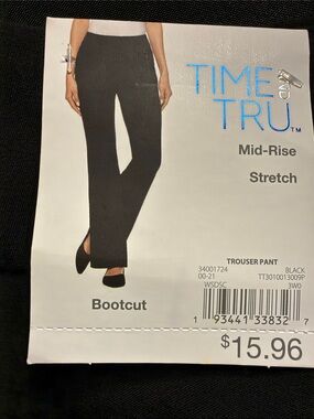 Time and Tru Black Stretch Bootcut Jeans